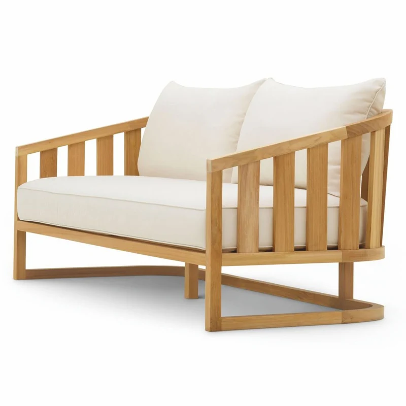 Casa Padrino Luxus Teakholz Garten Sofa Naturfarben 180 cm - Teakholz Garten Möbel