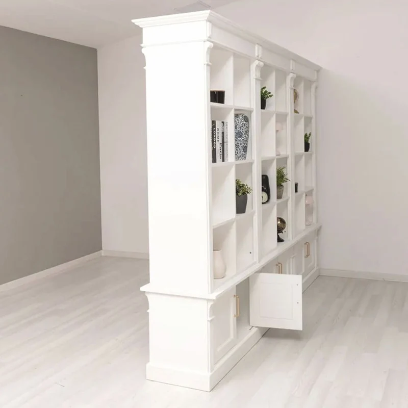 Casa Padrino Landhausstil Raumteiler Bücherschrank Weiß 260 cm - Landhausstil Möbel