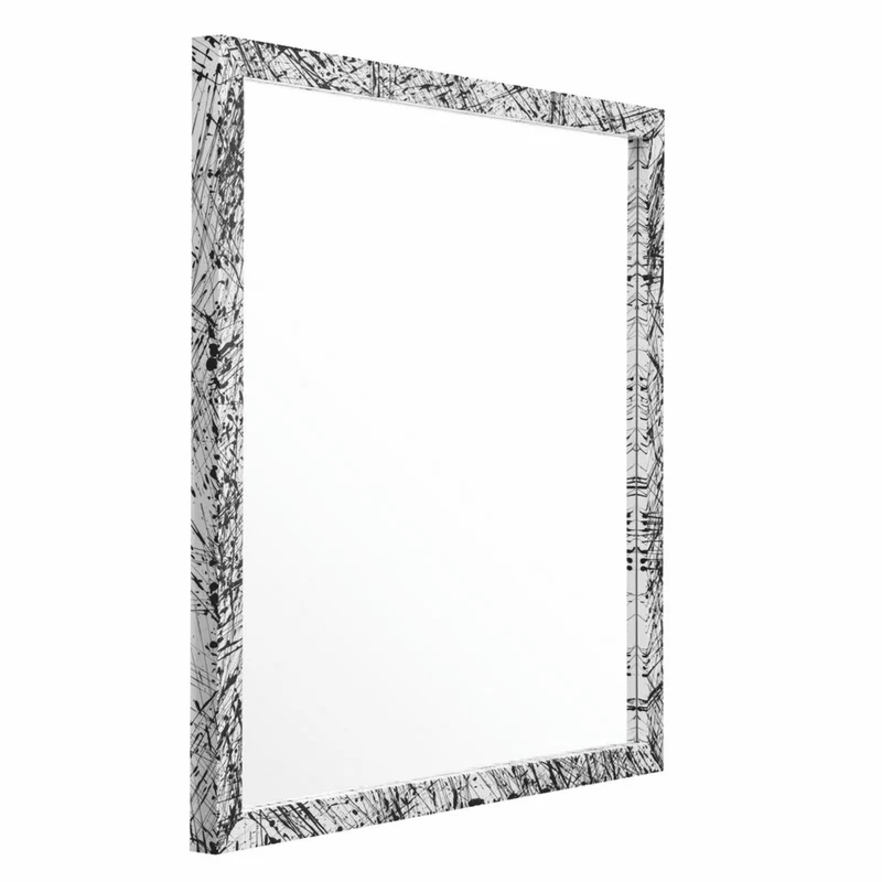 Casa Padrino Luxus Spiegel Weiß / Schwarz 97,5 cm - Quadratischer Wandspiegel