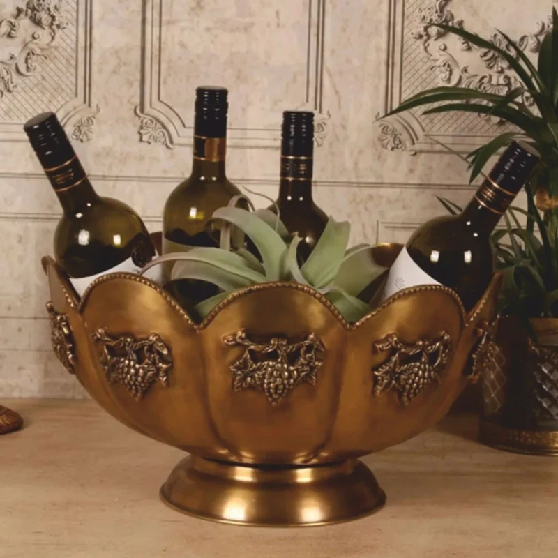 Casa Padrino Barock Messing Weinkühler Gold Ø 41 cm - Barock Champagnerkühler