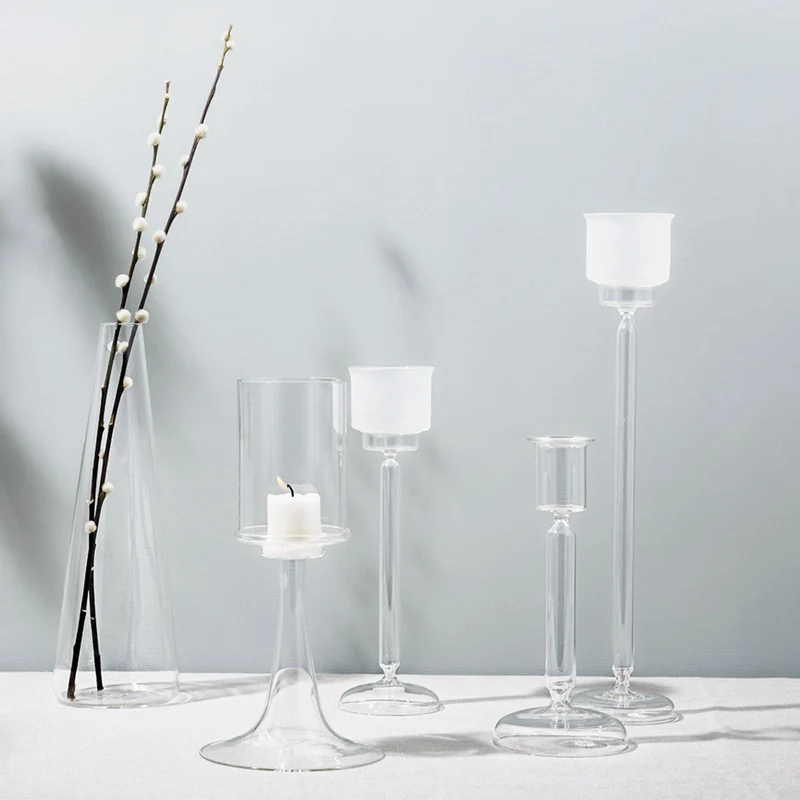 Blown Glass Candle Holder FIAMMA Set of Two by Aldo Cibic for Paola C