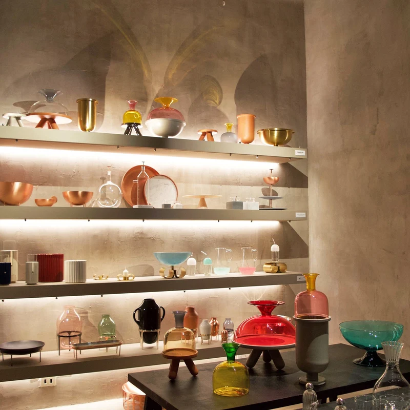 Blown Glass Candle Holder AMBRA by Aldo Cibic for Paola C