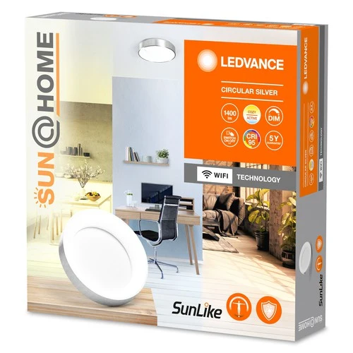 LEDVANCE SUN@HOME Deckenleuchte, 450mm, silber, 18,5W, 500lm