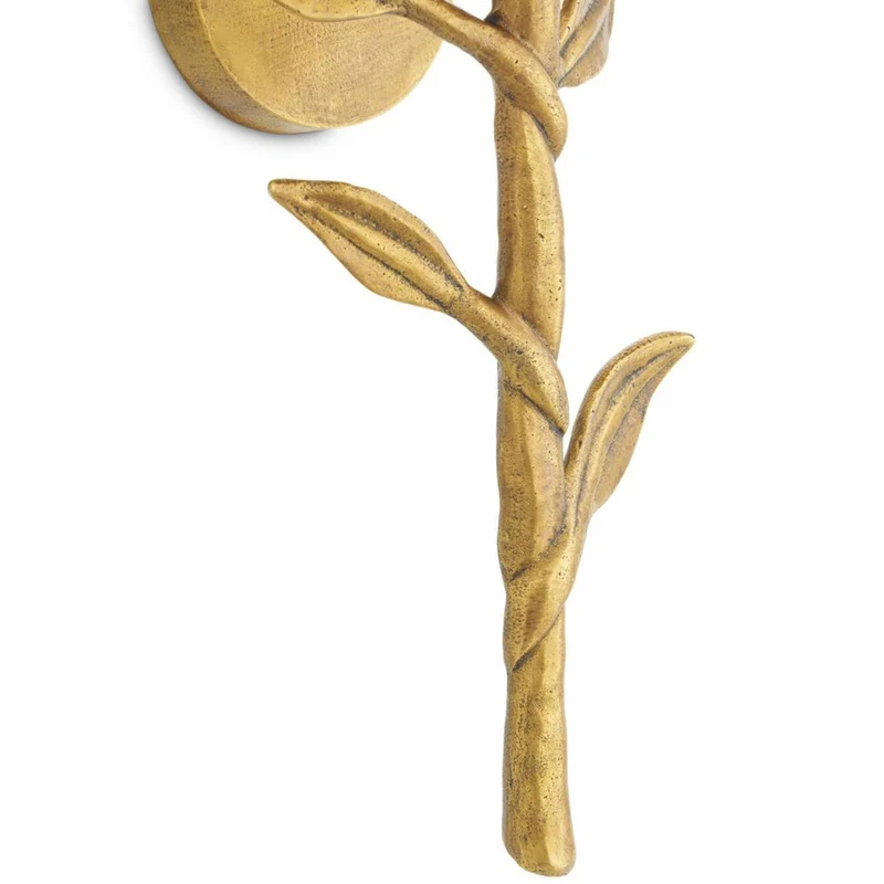 Casa Padrino Luxus Wandleuchte Vintage Messing / Naturfarben H. 42,5 cm