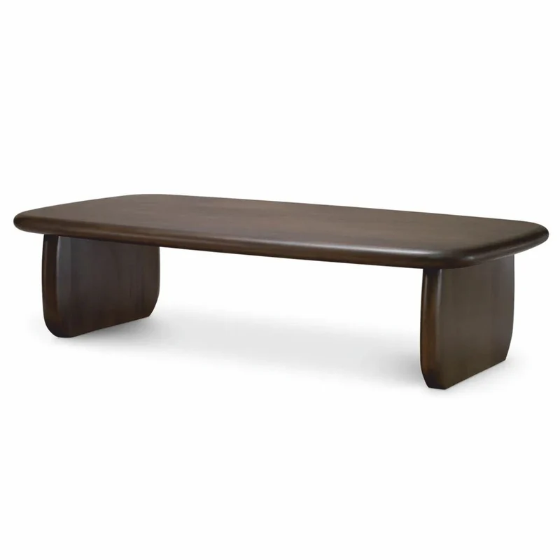Casa Padrino Luxus Mahagoni Couchtisch Dunkelbraun 130 cm - Wohnzimmer Möbel