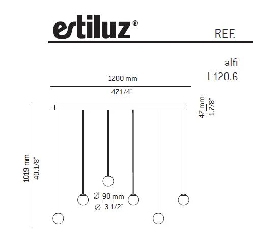 Estiluz Pendelleuchte -Alfi L120.6