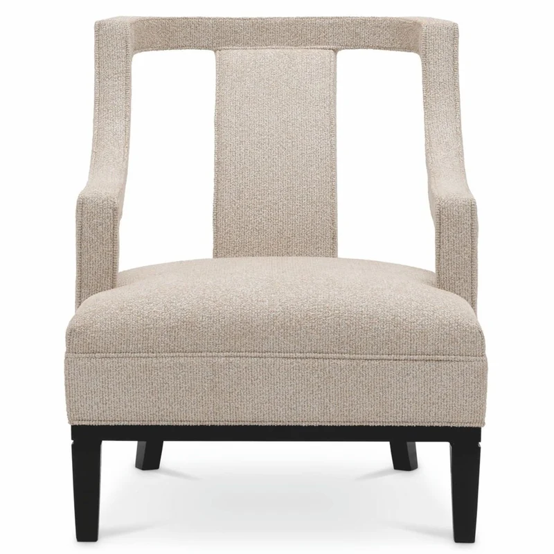 Casa Padrino Luxus Wohnzimmer & Hotel Sessel Beige / Schwarz 67 cm - Luxus Möbel
