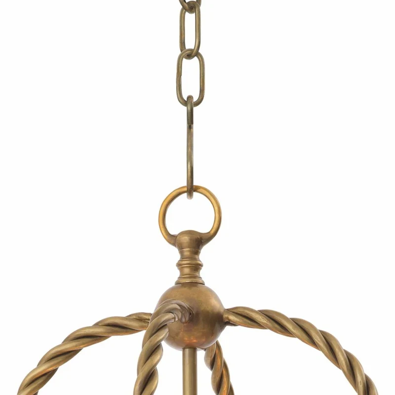 Casa Padrino Luxus Hängeleuchte Vintage Messing / Weiß H. 72,5 cm - Luxus Qualität