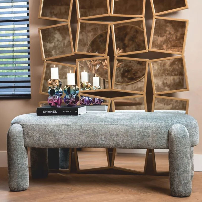 Casa Padrino Luxus Sitzbank Hellblau 123 cm - Wohnzimmer & Hotel Möbel