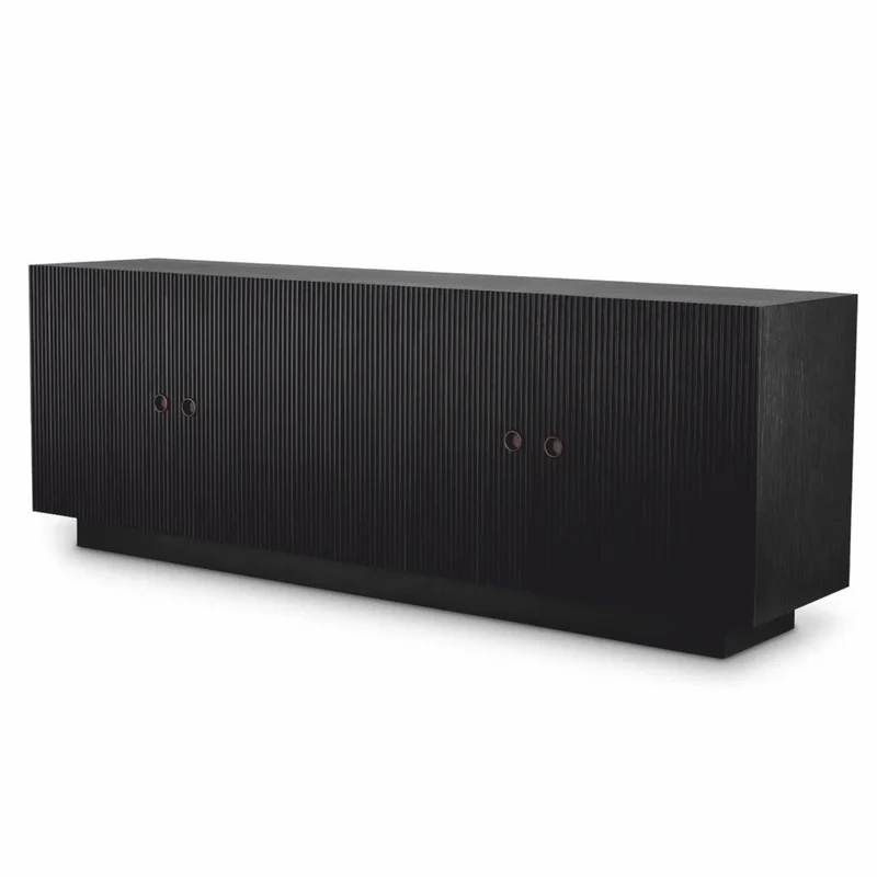 Casa Padrino Luxus Sideboard Schwarzgrau / Bronze 220 cm - Luxus Möbel