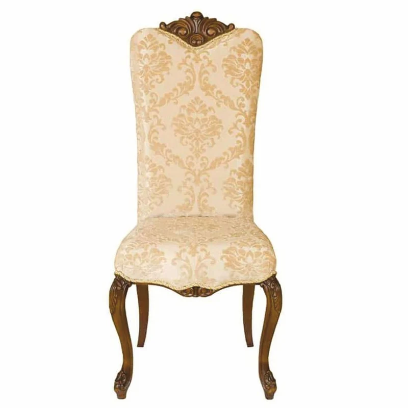 Casa Padrino Luxus Barock Esszimmer Stuhl 4er Set Beige / Dunkelbraun - Barockstil Möbel