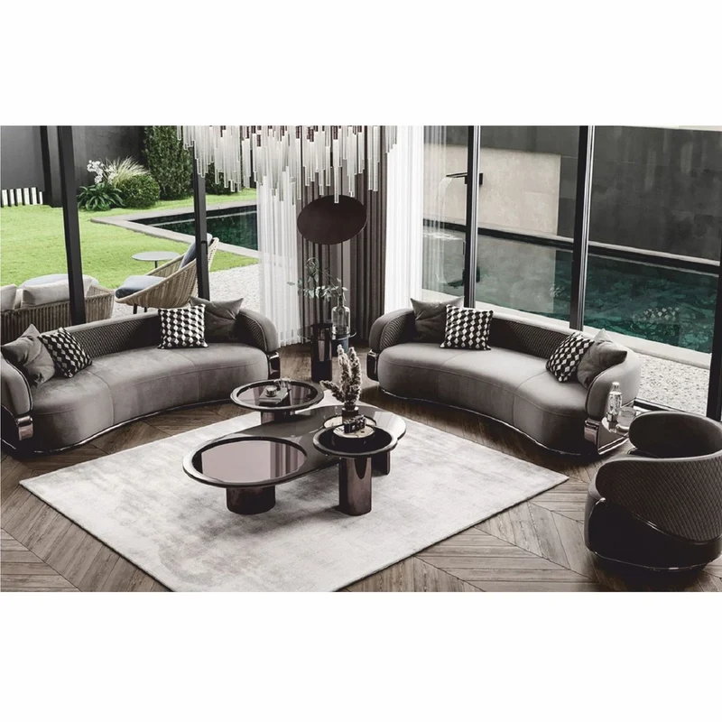Casa Padrino Luxus Beistelltisch mit Glasplatte Bronze / Dunkelgrau H. 50 cm - Luxus Möbel