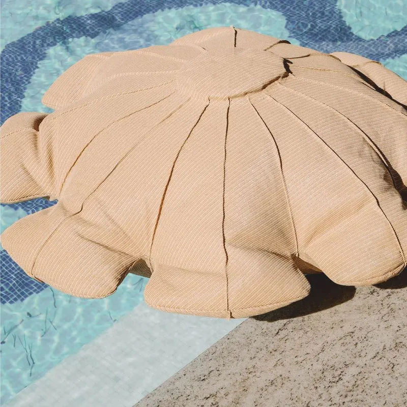 Casa Padrino Luxus Sitzsack Blume Beige Ø 130 cm - Schwimmender Sitzsack