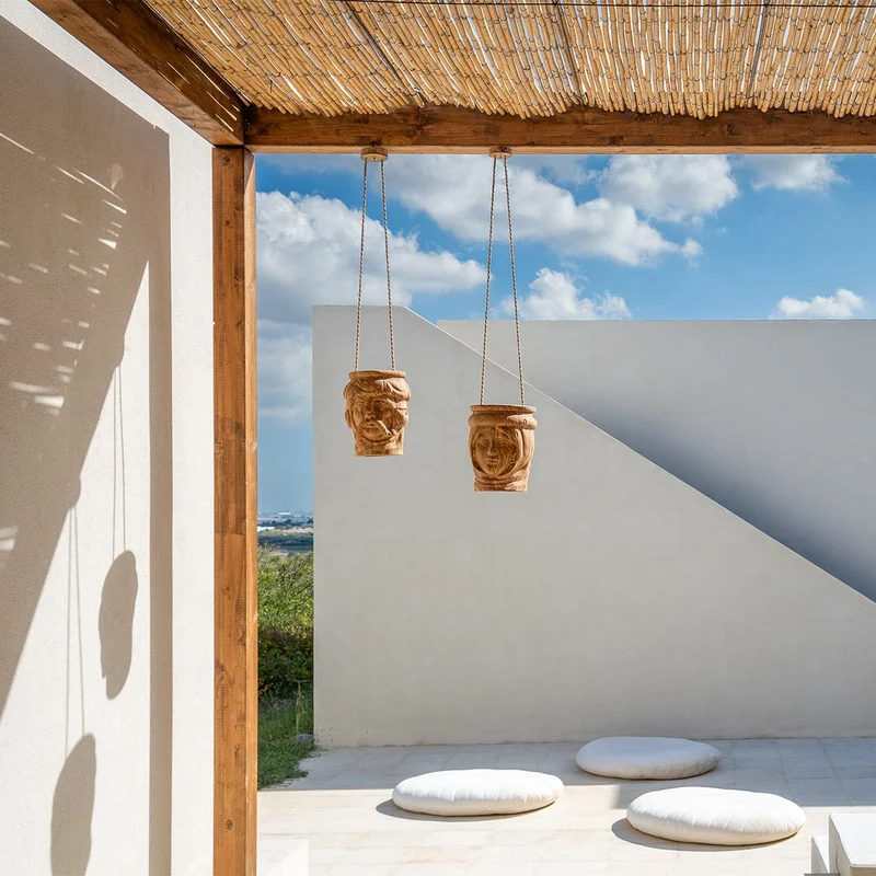 LED Suspension Lamp LA BEDDA & LU TURCU Olive Wood Sculpture by Paolo Gagliardi for Zag Design