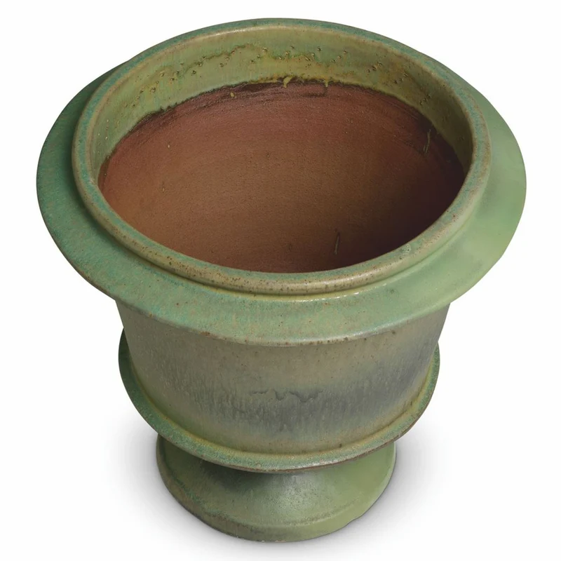 Casa Padrino Luxus Barock Keramik Blumentopf Grün Ø 57,5 x H. 54 cm - Garten Deko