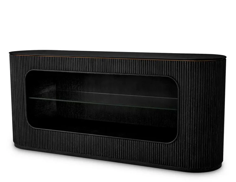 Casa Padrino Luxus Sideboard Schwarzgrau 180 cm - Luxus Hotel Möbel