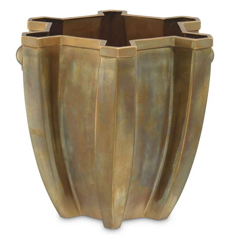 Casa Padrino Luxus Weinkühler Vintage Messing H. 25 cm - Champagnerkühler - Hotel Accessoires