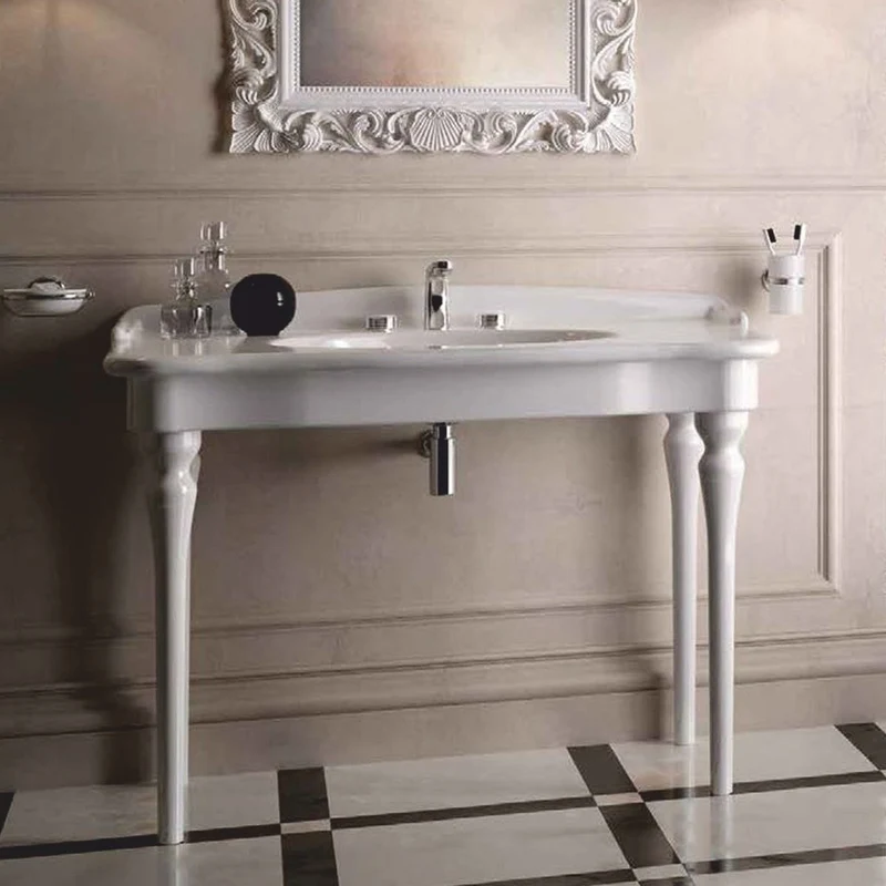 Casa Padrino Luxus Jugendstil Waschtisch Weiß 93 cm - Badezimmer Möbel - Made in Italy