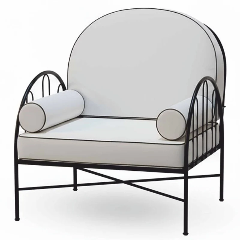 Casa Padrino Luxus Schmiedeeisen Sessel Grau / Schwarz - Hotel & Garten Sessel