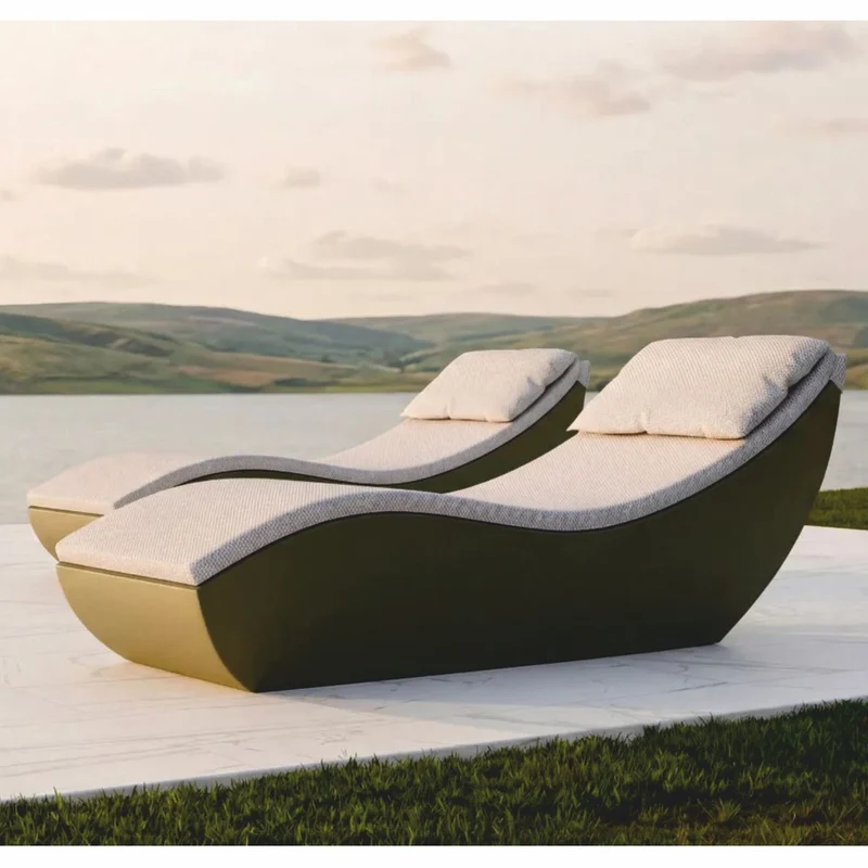 Casa Padrino Luxus Gartenliege Matt Grün / Grau 180 cm - Hotel & Garten Möbel