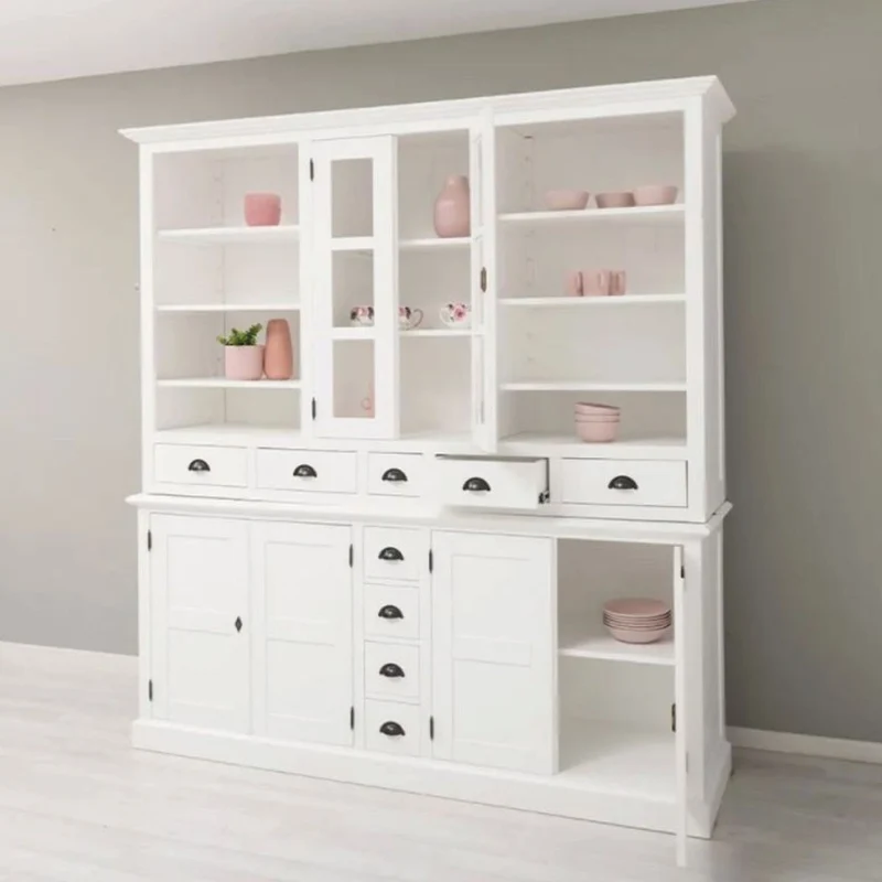 Casa Padrino Landhausstil Esszimmer Schrank Weiß 210 x H. 220 cm - Esszimmer Möbel