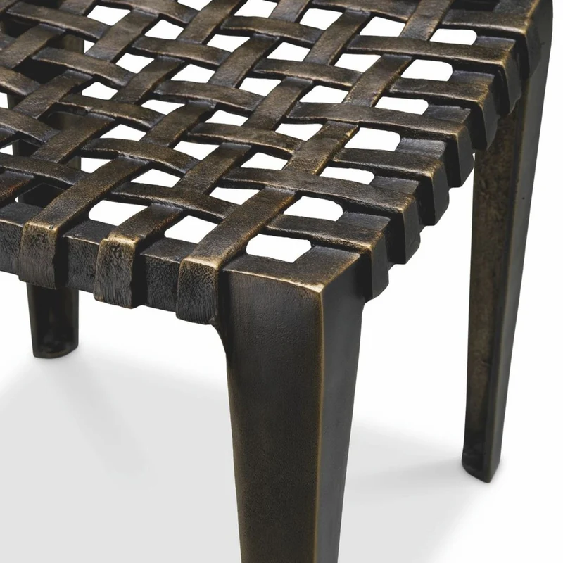 Casa Padrino Luxus Aluminium Hocker Antik Bronze H. 40 cm - Luxus Aluminium Möbel