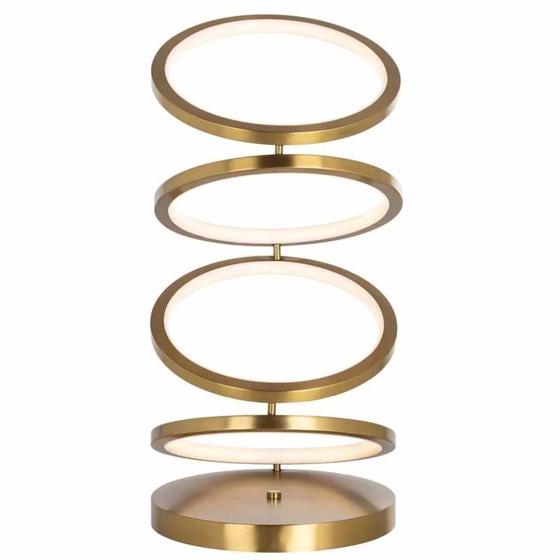 Casa Padrino Luxus LED Tischleuchte Gold Ø 25 x H. 53 cm - Runde Schreibtischleuchte
