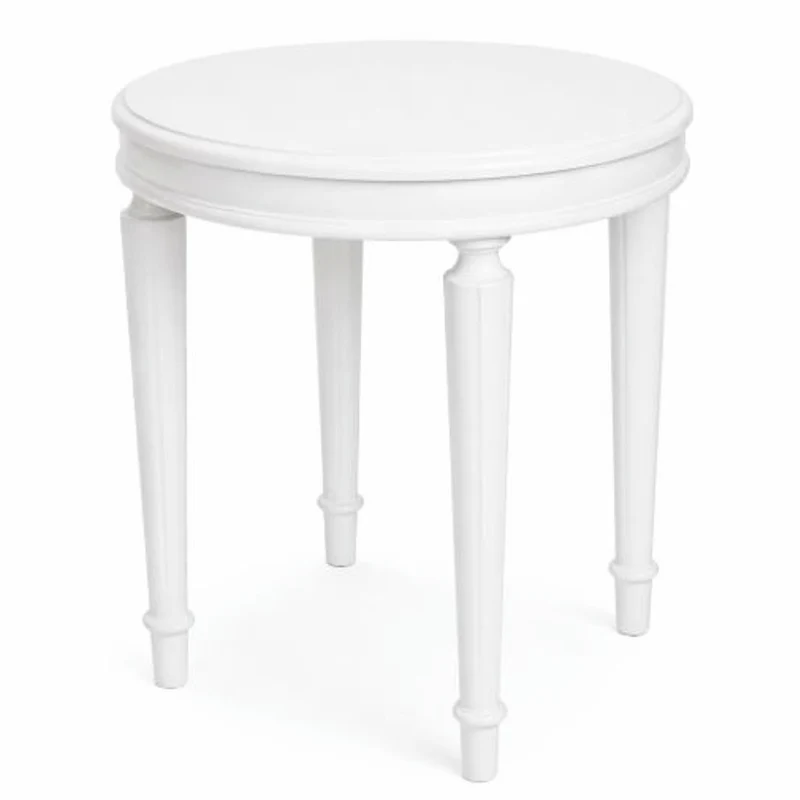 Casa Padrino Luxus Barock Beistelltisch Weiß H. 55 cm - Barock Möbel