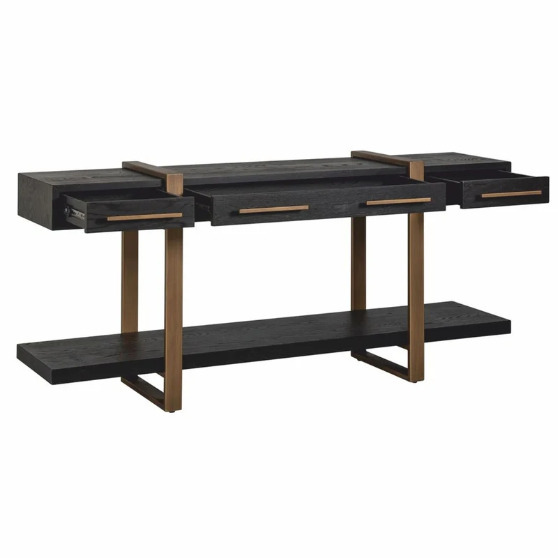 Casa Padrino Luxus Sideboard Schwarz / Antik Messing 180 cm - Luxus Möbel