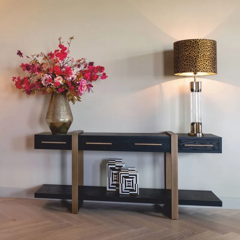 Casa Padrino Luxus Sideboard Schwarz / Antik Messing 180 cm - Luxus Möbel