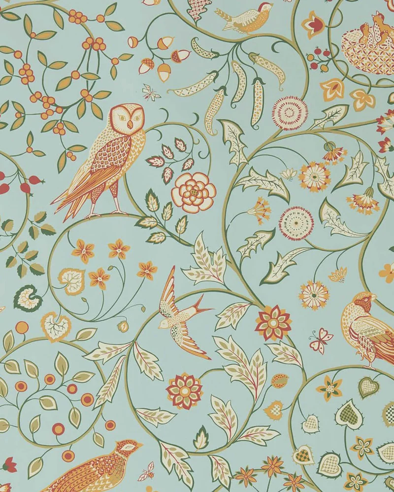 William Morris & Co. Tapet - Newill peppermint russet