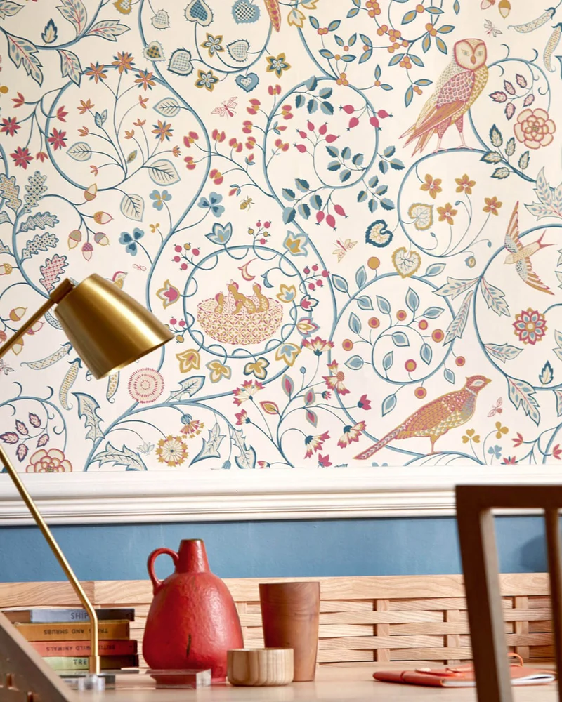 William Morris & Co. Tapet - Newill indigo saffron