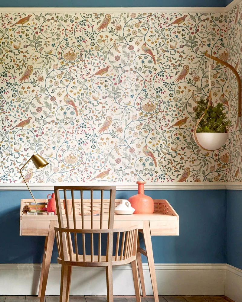 William Morris & Co. Tapet - Newill indigo saffron