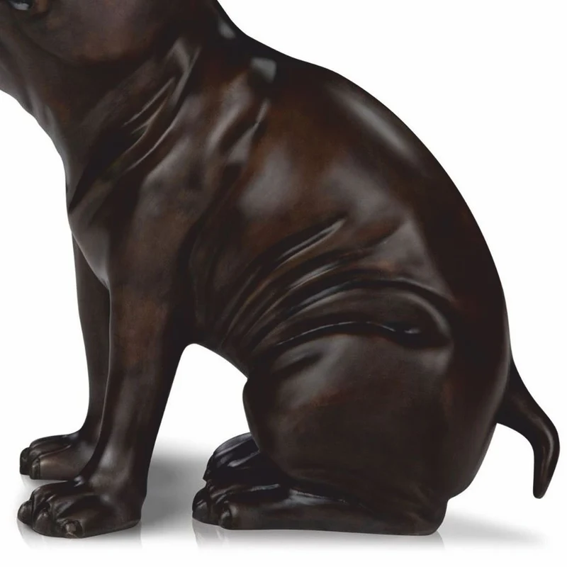 Casa Padrino Luxus Bronze Figur Hund Bulldogge 20 x 12 x H. 24 cm - Deko Skulptur