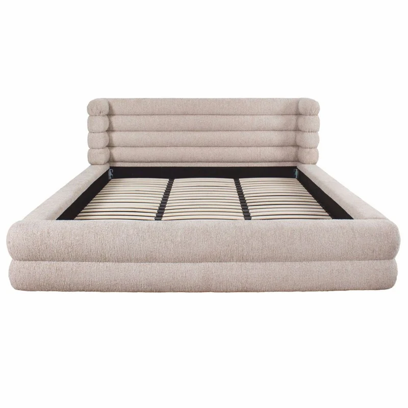 Casa Padrino Luxus Doppelbett Naturfarben 180 x 210 cm - Schlafzimmer Möbel