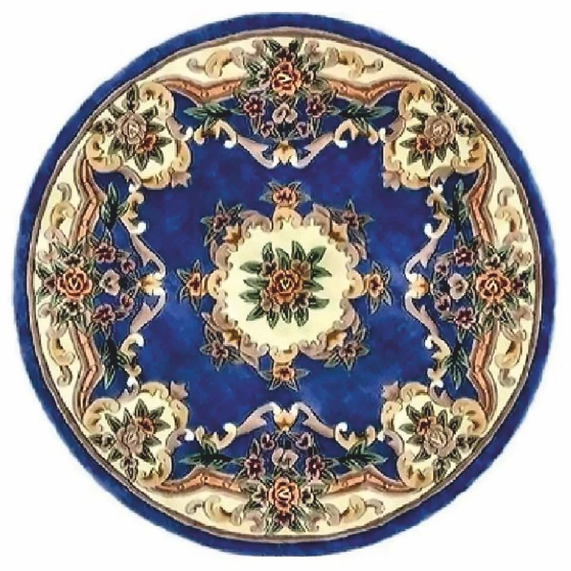 Casa Padrino Luxus Barock Wohnzimmer Teppich Blau / Creme - Verschiedene Größen