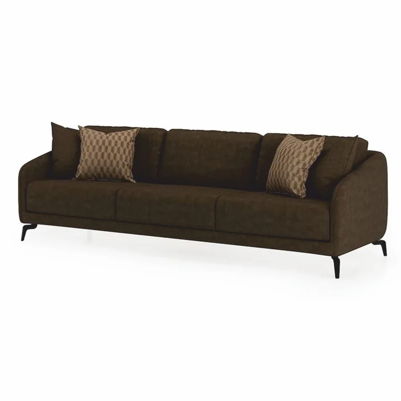 Casa Padrino Luxus Sofa Dunkelbraun / Schwarz 255 cm - Wohnzimmer & Hotel Möbel