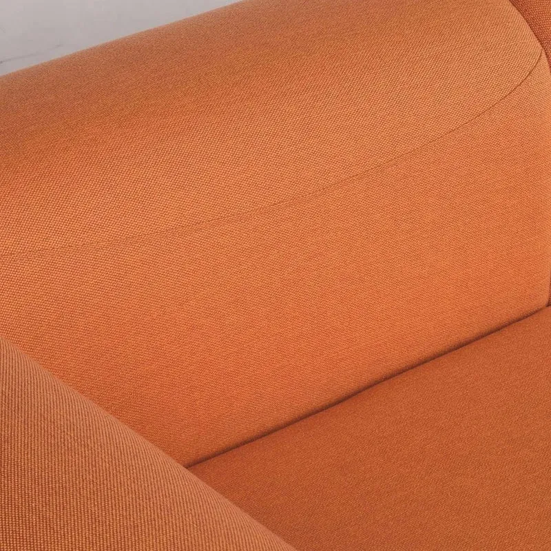 Casa Padrino Luxus Sofa Orange / Schwarz 240 cm - Wohnzimmer & Hotel Interior