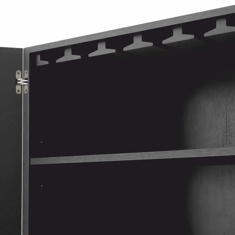 Casa Padrino Luxus Barschrank Naturfarben / Dunkelbraun / Bronze H. 175 cm - Bar Möbel