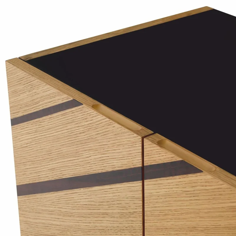 Casa Padrino Luxus Barschrank Naturfarben / Dunkelbraun / Bronze H. 175 cm - Bar Möbel
