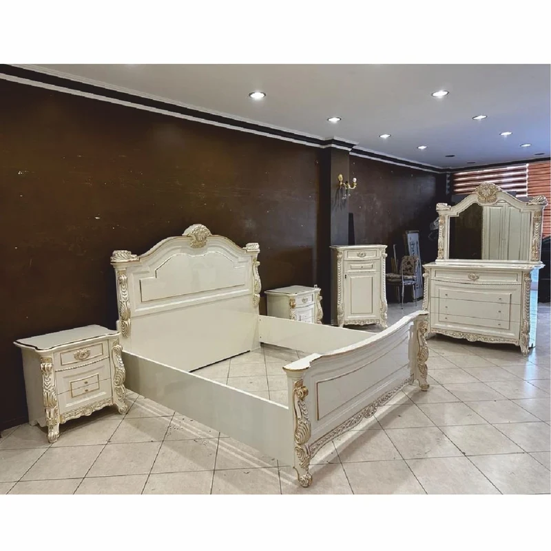 Casa Padrino Luxus Barock Kommode Weiß / Gold H. 124 cm - Barock Möbel
