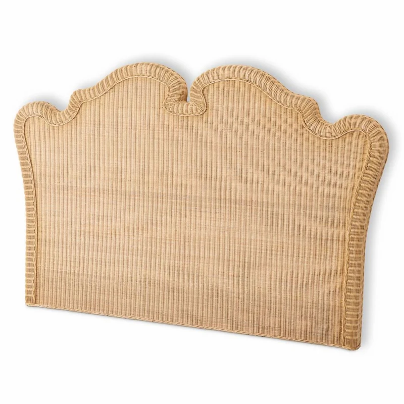 Casa Padrino Luxus Rattan Bett-Kopfteil Naturfarben 228 cm - Luxus Schlafzimmer Möbel