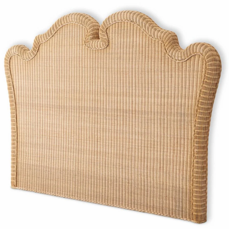 Casa Padrino Luxus Rattan Bett-Kopfteil Naturfarben 228 cm - Luxus Schlafzimmer Möbel
