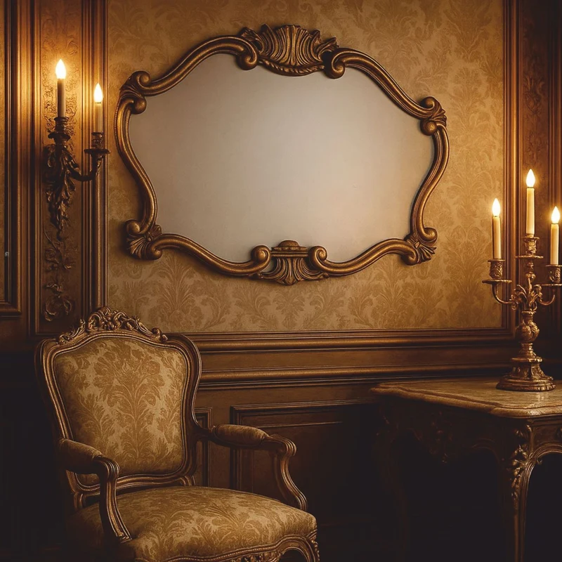 Casa Padrino Luxus Barock Spiegel Gold 92 cm - Barock Möbel - Made in Italy