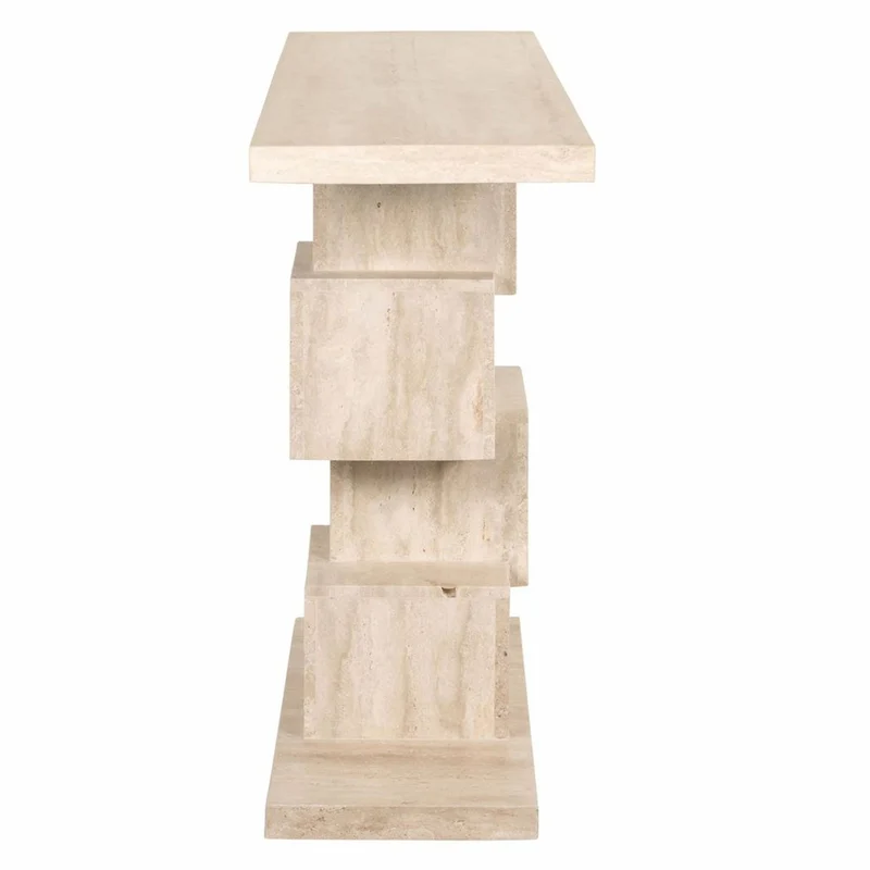 Casa Padrino Luxus Travertin Konsole Beige 140 cm - Luxus Naturstein Möbel
