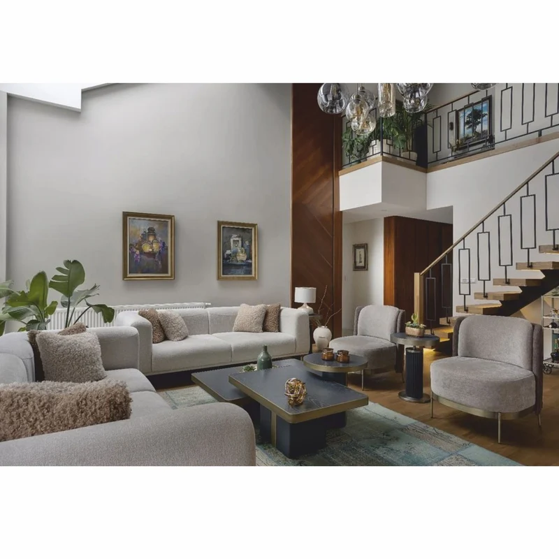 Casa Padrino Luxus Sofa Grau / Messing 240 cm - Wohnzimmer & Hotel Interior