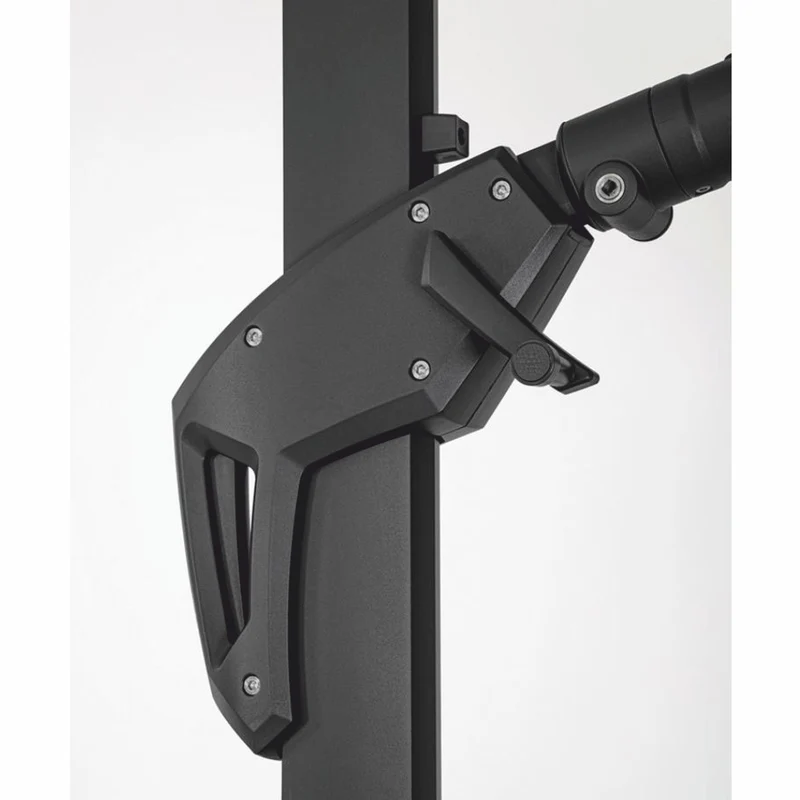 Casa Padrino Luxus Ampelschirm mit Ständer Anthrazit / Naturfarben 400 x 300 x H. 273 cm