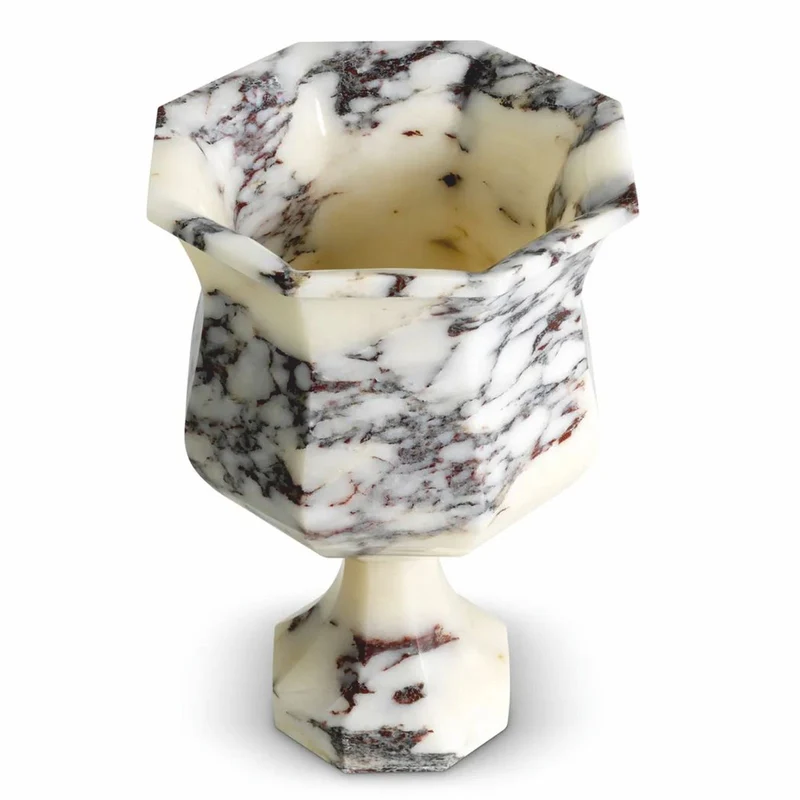 Casa Padrino Luxus Barock Marmor Vase Weiß H. 35,5 cm - Barock Deko Accessoires