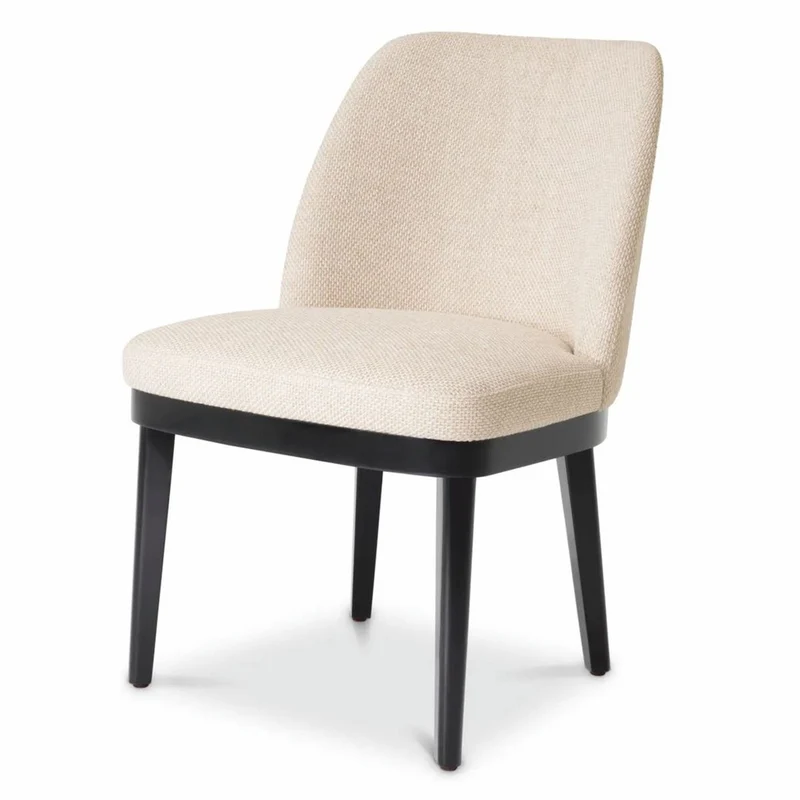 Casa Padrino Luxus Esszimmer Stuhl Naturfarben / Schwarz H. 79 cm - Esszimmer Möbel