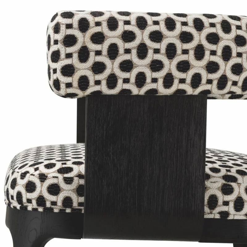 Casa Padrino Luxus Esszimmer Stuhl mit Armlehnen Weiß / Schwarz H. 73 cm - Esszimmer Möbel